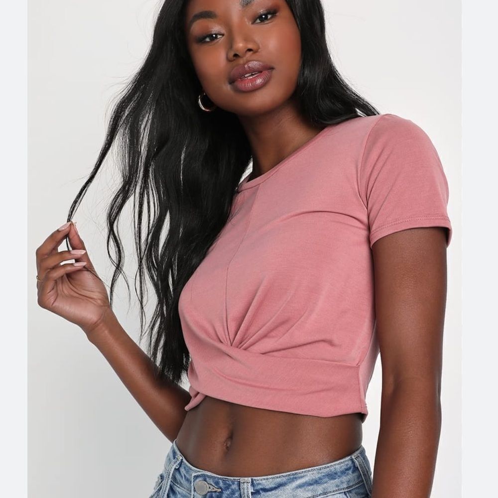 Lulus All-Access Pass Dusty Rose Crop Top Women’s Small